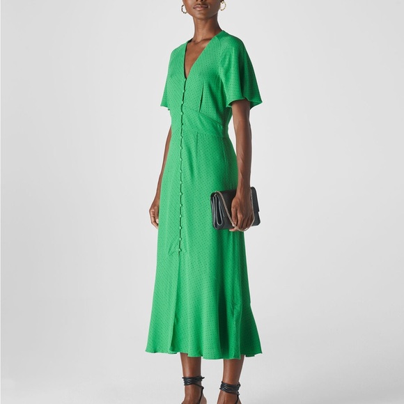 Whistles Micro Spot Button Dress size 10 - Picture 2 of 8